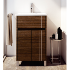 Conjunto Mueble Vanitory Nature Wengue 60 cm. + Mesada Loza SCH 60 cm. 3 Ag