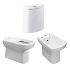 CONJUNTO Inodoro Largo 3L 6L Dama Senso  + Deposito Apoyar Dama Senso + Bidet 3 Agujeros Dama Senso 