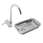 COMBO Pileta para Cocina Simple + Grifería Peirano Monocomando para Mesada de Cocina Betis