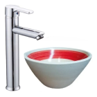 COMBO: Grifería para Lavatorio Monocomando Pico Alto RG + Bacha Elíptica Neo Roja