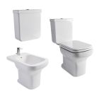 COMBO Inodoro Largo Limay + Deposito de Apoyar Limay Doble Descarga + Bidet Limay 1 Agujero