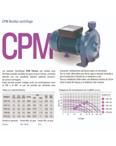 Bomba Centrifuga Pluvius CPM 146 3/4 HP
